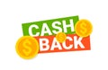 Cashback bonus money concept discount. Cash back refund banner design vector icon background