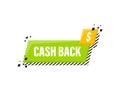 Cashback concept logo. Cash back green banner on white background.