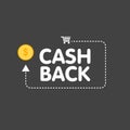 Cashback concept logo vector illustration coins and arrow