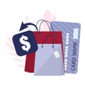 Cashback concept. Pay for goods and get cash back. Royalty Free Stock Photo