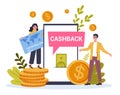 Cashback concept. Pay for goods and get cash back. Royalty Free Stock Photo