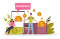 Cashback concept. Pay for goods and get cash back. Royalty Free Stock Photo