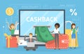 Cashback concept. Pay for goods and get cash back Royalty Free Stock Photo