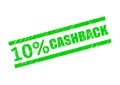 Cashback 10% Guaranteed Label. Rubber Stamp Template