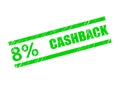 Cashback 8% Guaranteed Label. Rubber Stamp Template