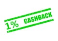 Cashback 1% Guaranteed Label. Rubber Stamp Template