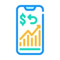 Cashback mobile infographic color icon vector illustration