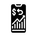 Cashback mobile infographic glyph icon vector illustration