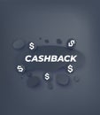 Cashback offer, vector design, dark version