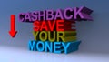 Cashback save your money on blue Royalty Free Stock Photo