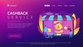 Cashback service concept landing page