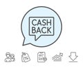 Cashback service line icon. Money transfer.