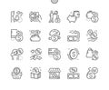 Cashback service Well-crafted Pixel Perfect Vector Thin Line Icons 30 2x Grid for Web Graphics and Apps