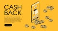 Cashback shopping vector isometric illustration Royalty Free Stock Photo