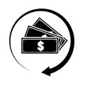 Cashback symbol. cashback logo concept. cash back icon on white