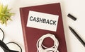 Cashback, text written on a white background