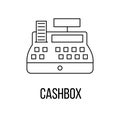 Cashbox icon or logo line art style.
