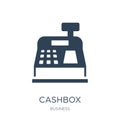 cashbox icon in trendy design style. cashbox icon isolated on white background. cashbox vector icon simple and modern flat symbol Royalty Free Stock Photo