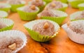 Cashew balls Cajuzinho . Typical Brazilian sweet. Brazilian food.