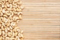 Cashew is on a bamboo mat Royalty Free Stock Photo