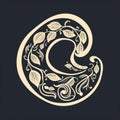 Minimalist Linocut Artwork Of A Simple Cashew Design