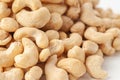 Cashew group. Close-up. White background . Isolated