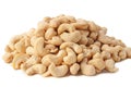 Cashew group. Close-up. White background . Isolated