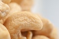 Cashew group. Close-up. White background . Isolated