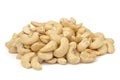 Cashew isolated on white background. Pile of Cashews nuts without shell closeup. Nuts collection Royalty Free Stock Photo