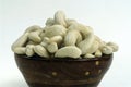 Cashew nut kernels-dry fruit-in a bowl-white background Royalty Free Stock Photo