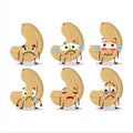 Cashew nuts cartoon character with sad expression