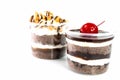 Cashew nuts chocolate and cherry chocolate cup cake Royalty Free Stock Photo