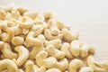 Cashew nuts closeup side-view