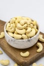 Cashew nuts isolated on white background. Organic fresh nuts. close up Royalty Free Stock Photo