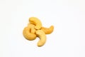 Cashew nuts isolated on a white Royalty Free Stock Photo