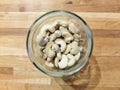 Cashews in a glass