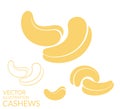 Cashews. Icon set