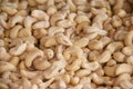 Cashews nut background. kernels of peeled nuts