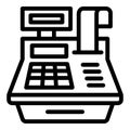 Cashier equipment icon, outline style Royalty Free Stock Photo
