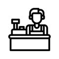 cashier line icon illustration vector graphic