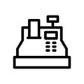 cashier line icon illustration vector graphic