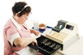 Cashier Makes Change Royalty Free Stock Photo