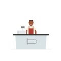 Cashier man in supermarket Royalty Free Stock Photo