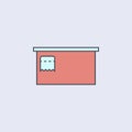 cashier's table colored outline icon. One of the collection icons for websites, web design, mobile app