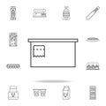 cashier's table icon. Detailed set of shops and hypermarket icons. Premium quality graphic design. One of the collection icons fo