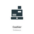 Cashier vector icon on white background. Flat vector cashier icon symbol sign from modern professions collection for mobile