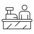 Cashier work place icon, outline style Royalty Free Stock Photo