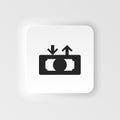 Cashing, cash out, money neumorphic style vector icon. Simple element illustration from UI concept. Cashing, cash out Royalty Free Stock Photo