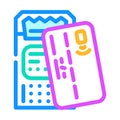 cashless contactless card color icon vector illustration