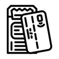 cashless contactless card line icon vector illustration